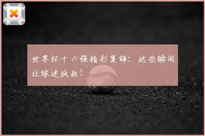 世界杯十六强精彩集锦:这些瞬间让球迷疯狂!